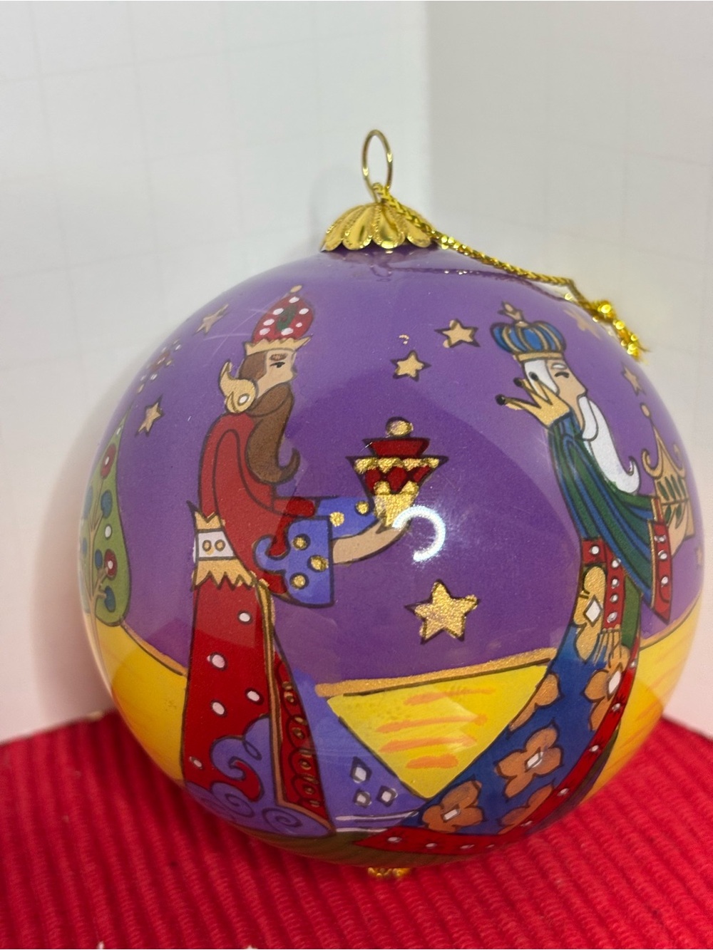 Pier 1 “Li Bien”Three Kings Purple Christmas Ornament